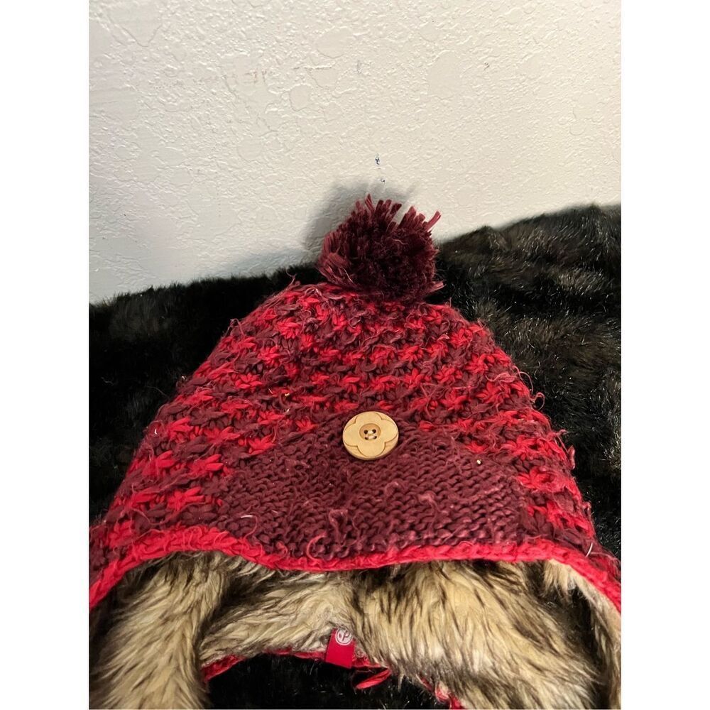 Pistil red faux fur trapper hat osfm - Picture 2 of 5